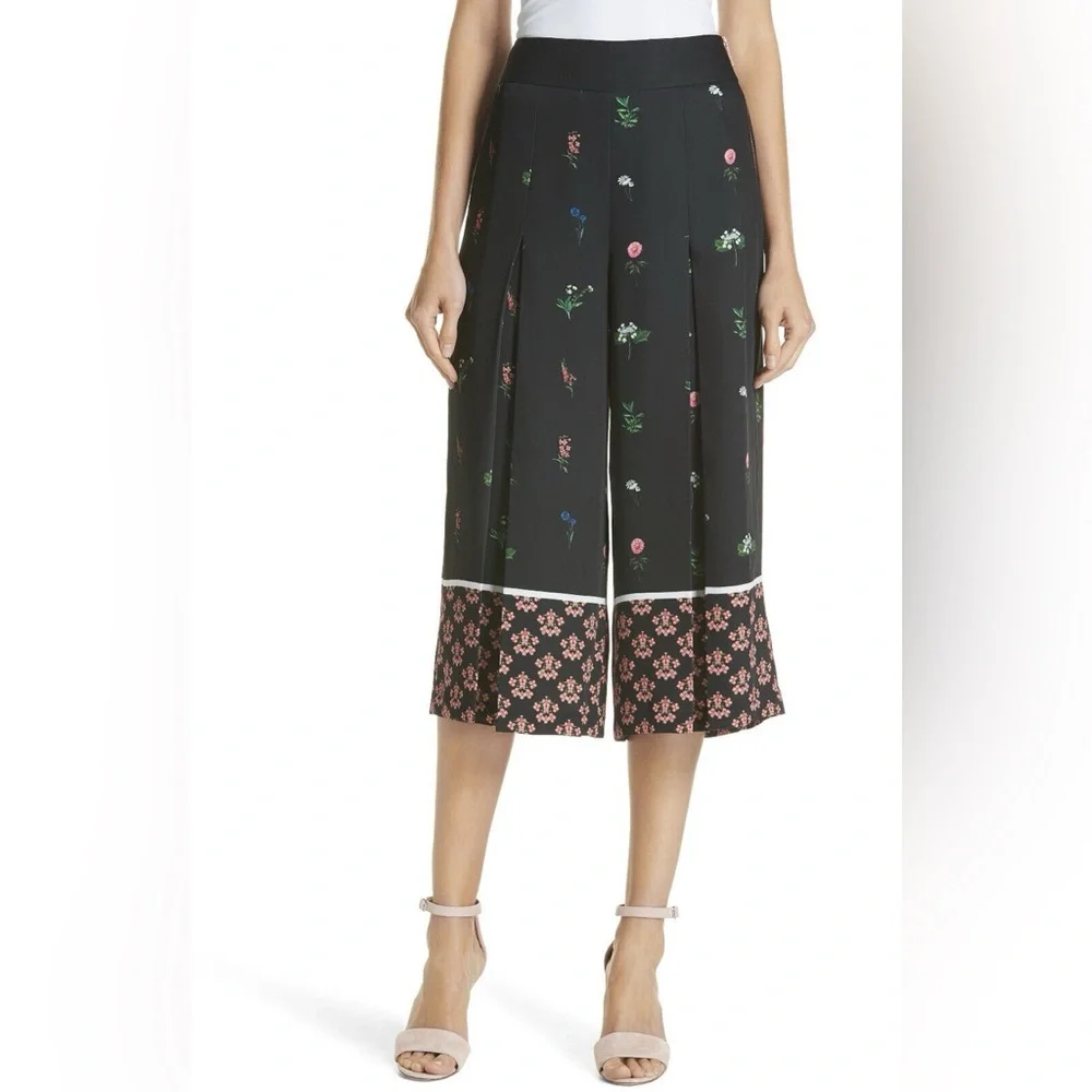 Ted Baker Kaytii Floral Florence Culottes Pants size 4 aka 10 - Picture 2 of 9
